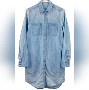Gap linen denim longsleeve shirt dress